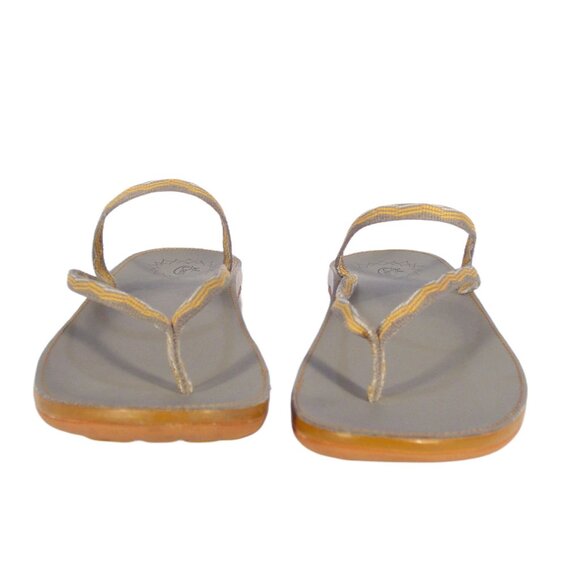 CHACO Abbey $70 Grey/Orange Flip Flop Thong Sandals Women's 11 - NEW - Picture 4 of 6